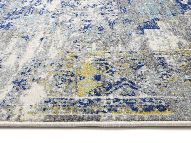 Delicate Faded Blue and Yellow Rug
