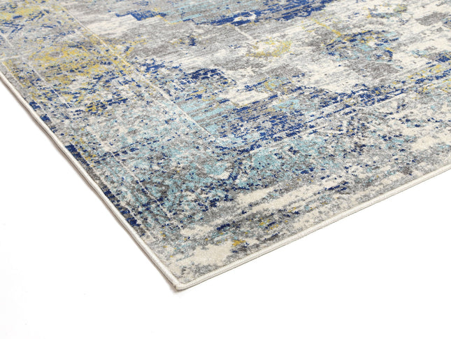 Delicate Faded Blue and Yellow Rug