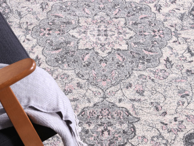 Delicate Traditional Grey Rug