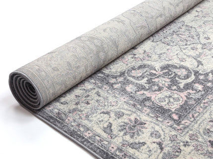 Delicate Traditional Grey Rug