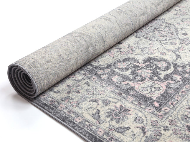 Delicate Traditional Grey Rug