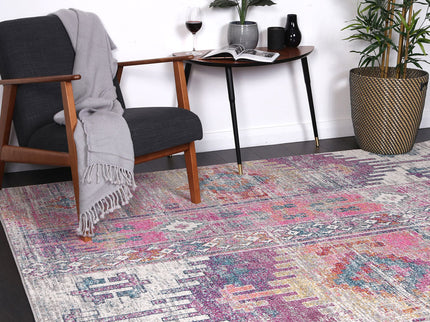 Delicate Ikat Multi Coloured Rug