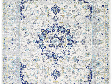 Delicate Magnificance Ivory and Blue Rug