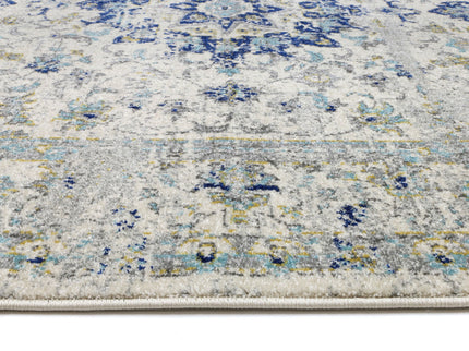 Delicate Magnificance Ivory and Blue Rug