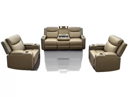 Delta 3+1+1 Electric Recliner - Light Coffee