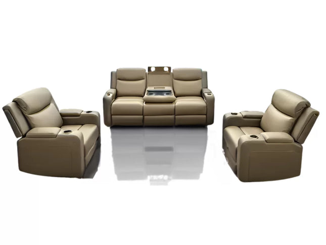 Delta 3+1+1 Electric Recliner - Light Coffee