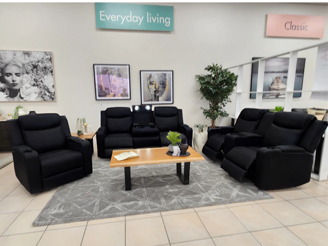 Delta 3+2+1 Electric Recliner - Onyx