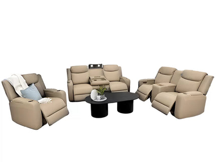Delta 3+2+1 Electric Recliner - Light Coffee