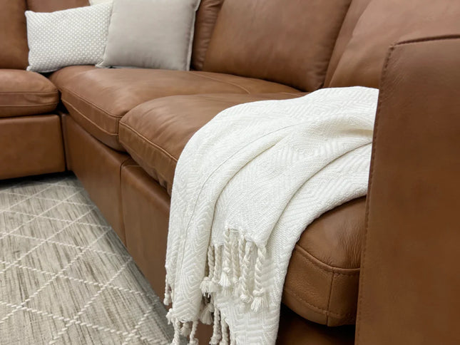 Doncaster Corner Lounge - Chestnut (Leather)