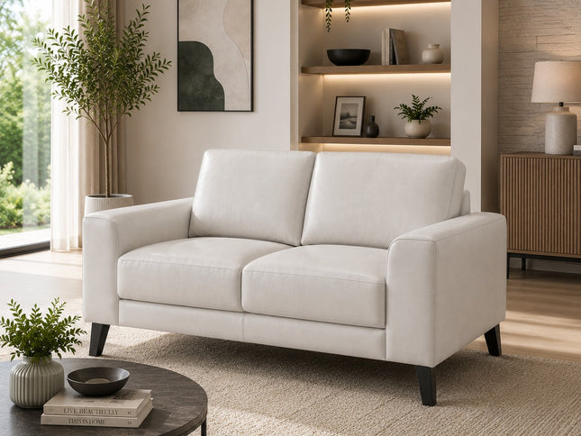 Duffy 2 Seater Leather Sofa - Pewter
