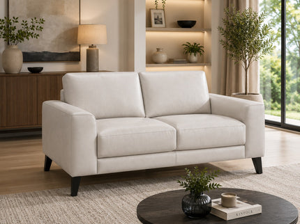 Duffy 2.5 + 2 Seater Leather Sofa - Pewter