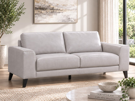 Duffy 2.5 + 2 Seater Leather Sofa - Pewter