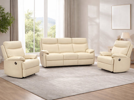 Dusty 3+1+1 Electric Recliner - Beige (Leather)