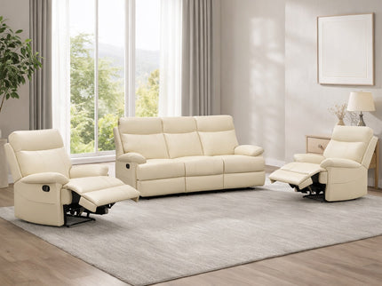 Dusty 3+1+1 Manual Recliner - Beige (Leather)