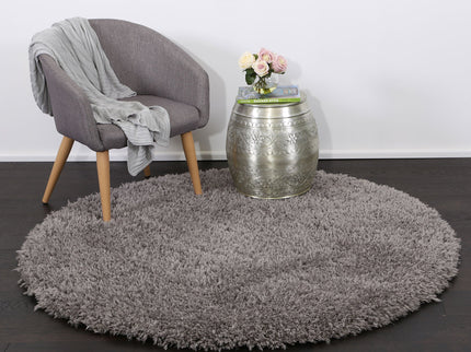 Flokati Super Soft Ultra Thick Charcoal Shaggy Round Rug