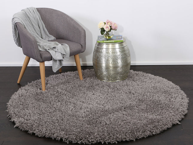 Flokati Super Soft Ultra Thick Charcoal Shaggy Round Rug
