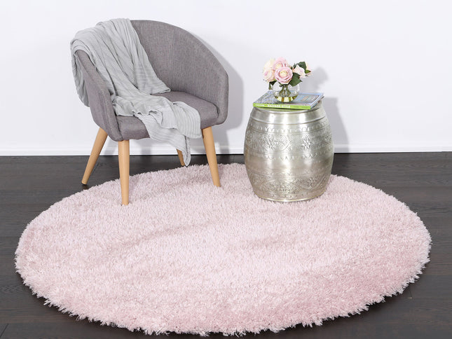 Flokati Super Soft Ultra Thick Pink Shaggy Round Rug
