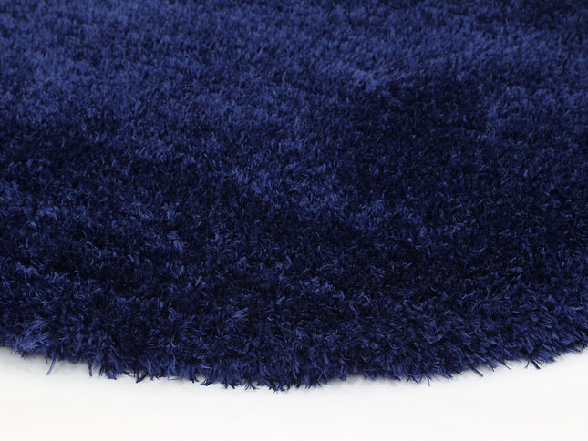 Flokati Super Soft Ultra Thick Navy Shaggy Round Rug