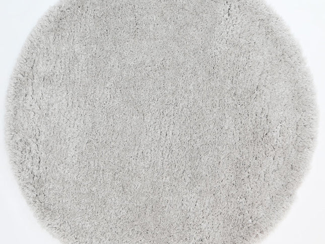 Flokati Super Soft Ultra Thick Silver Shaggy Round Rug