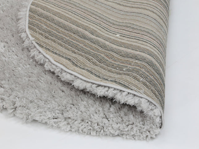 Flokati Super Soft Ultra Thick Silver Shaggy Round Rug