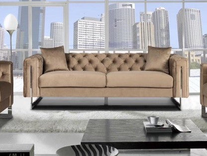 New Fendi Velvet 3 Seater - Brown Velvet
