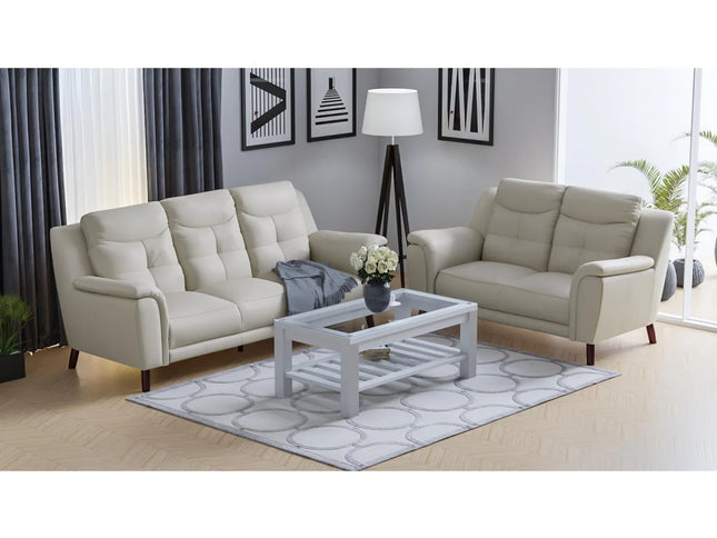 Georgia 3+2 Seater - Silver (Leather)