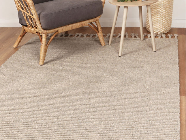 Goa Textured Wool Blend Ash Rug