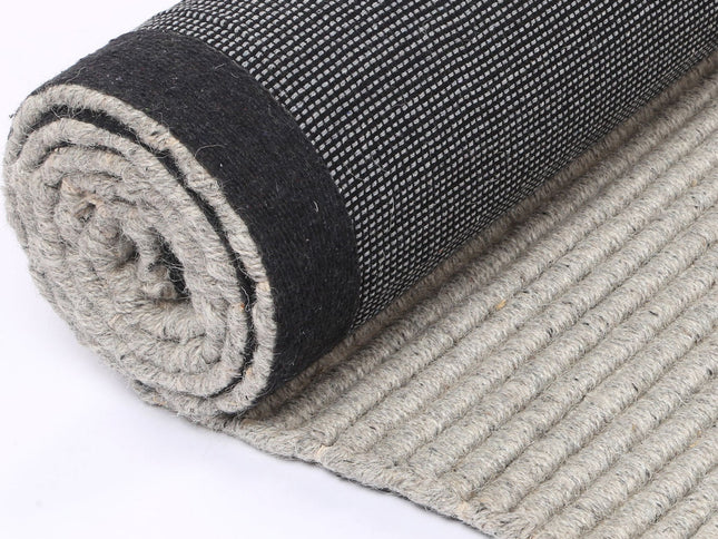 Goa Textured Wool Blend Grey Rug