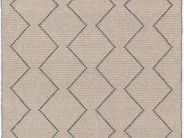Goa Zig-Zag Wool Blend Ash Rug