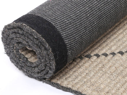 Goa Zig-Zag Wool Blend Ash Rug