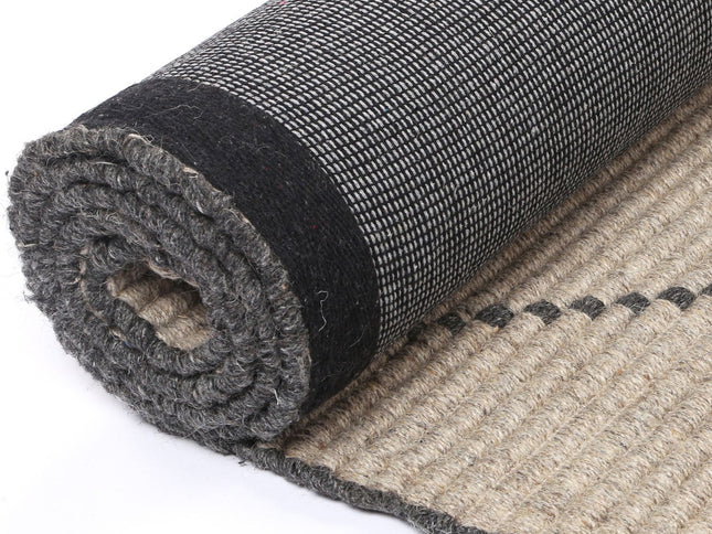 Goa Zig-Zag Wool Blend Ash Rug