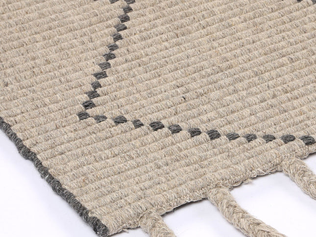 Goa Zig-Zag Wool Blend Ash Rug