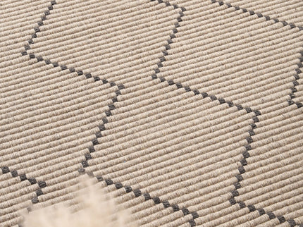 Goa Zig-Zag Wool Blend Ash Rug