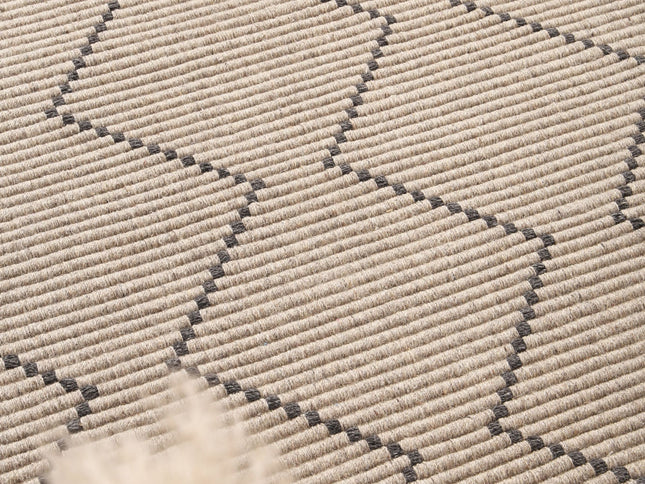 Goa Zig-Zag Wool Blend Ash Rug