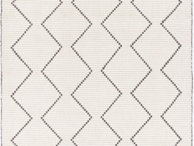 Goa Zig-Zag Wool Blend Cream Rug