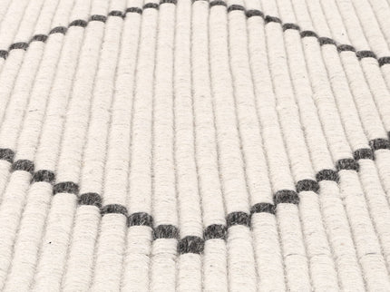 Goa Zig-Zag Wool Blend Cream Rug