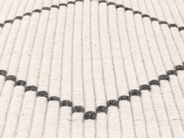 Goa Zig-Zag Wool Blend Cream Rug