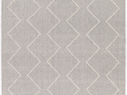 Goa Zig-Zag Wool Blend Grey Rug