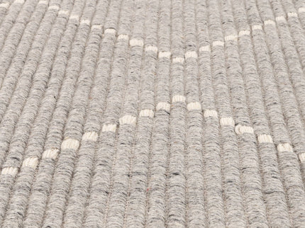 Goa Zig-Zag Wool Blend Grey Rug