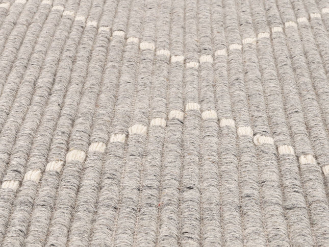 Goa Zig-Zag Wool Blend Grey Rug