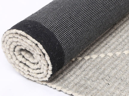 Goa Zig-Zag Wool Blend Grey Rug