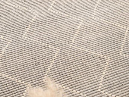 Goa Zig-Zag Wool Blend Grey Rug