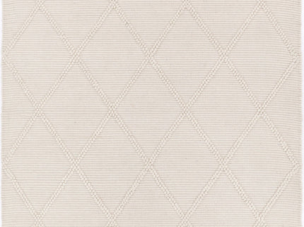 Goa Lattice Wool Blend Cream Rug (No Tassel)