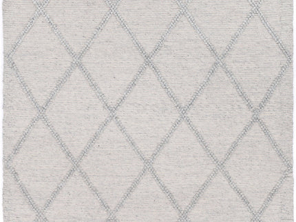 Goa Lattice Wool Blend Grey Rug (No Tassel)
