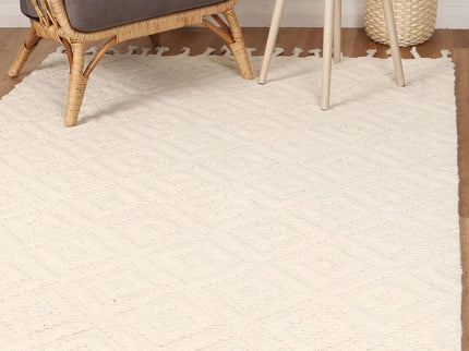 Goa Diamond Wool Blend Cream Rug