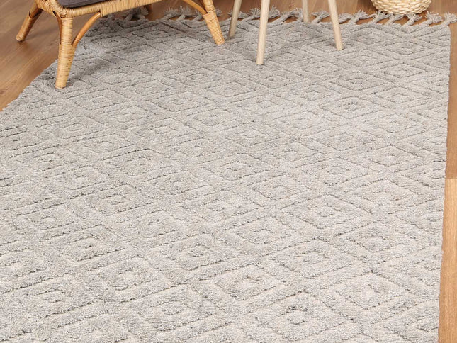 Goa Diamond Wool Blend Grey Rug