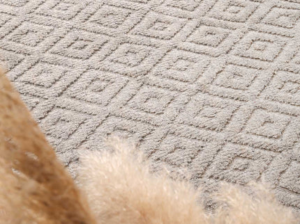 Goa Diamond Wool Blend Grey Rug