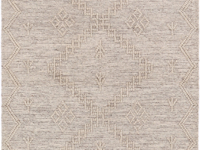 Goa Aztec Wool Blend Ash Rug (No Tassel)