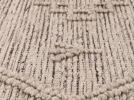Goa Aztec Wool Blend Ash Rug (No Tassel)