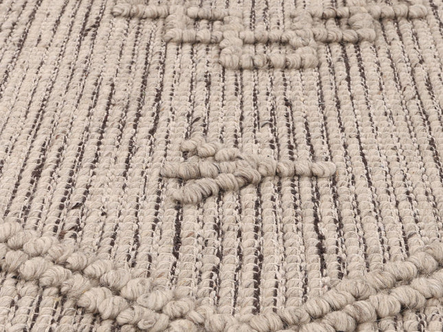 Goa Aztec Wool Blend Ash Rug (No Tassel)